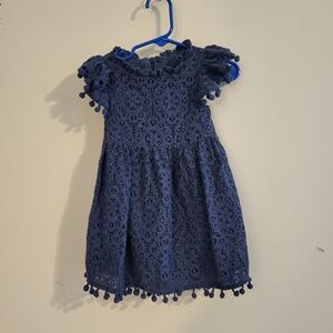 EUC 2T Girls Navy Blue Lace Dress
